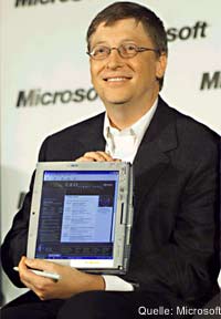 Bill Gates mit Tablet PC